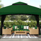 ABCCANOPY Tonnelle d'extérieur 10 x 20 – Tonnelle de terrasse avec moustiquaire, auvents extérieurs pour l'ombre et la pluie pour pelouse, jardin, cour et terrasse (beige) beige 