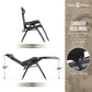Sophia &amp; William Oversize Zero Gravity Chair, Fauteuil inclinable rembourré avec porte-gobelet gratuit, Supporte 400 LBS (Gris) 1 Paquet Gris et Noir