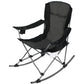 REDCAMP Chaise de camping à bascule pliante avec dossier haut pour adultes, chaises de jardin à bascule portables pour la pêche en terrasse, support jusqu'à 136 kg, noir avec dossier rembourré