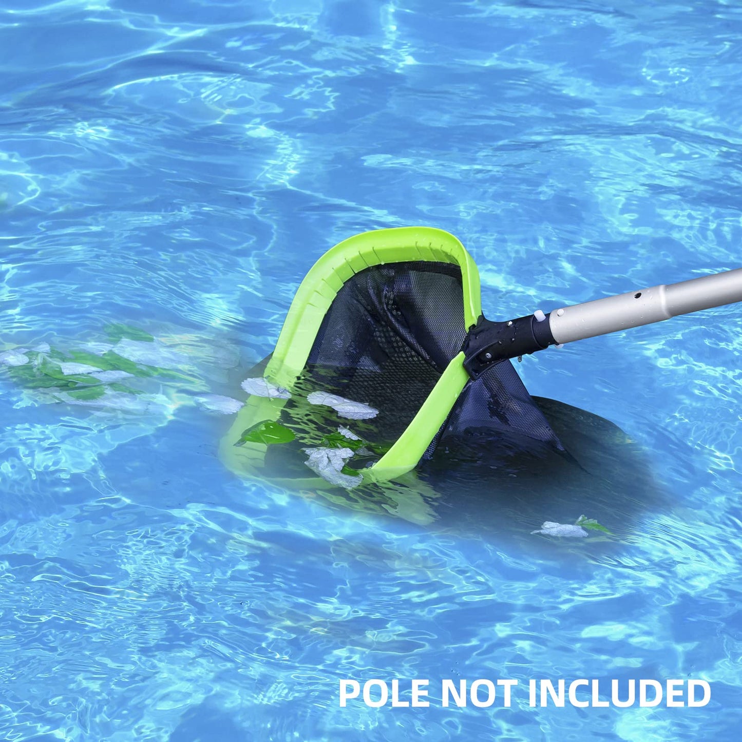 Sepetrel Professional Swimming Pool Leaf Skimmer Net with Double-Layer Deep Bag,Aluminum Frame & Handle Rake(Pole Not Included) Professional Rake