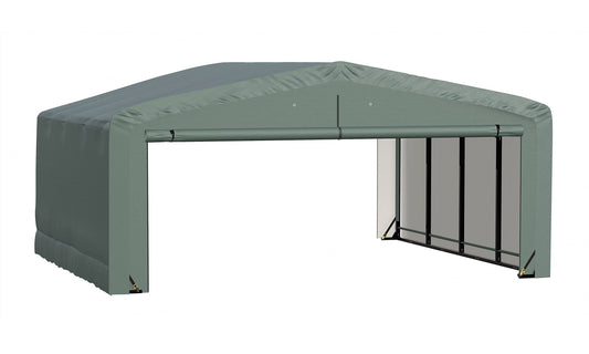 ShelterLogic ShelterTube Garage & Storage Shelter, 20' x 18' x 10' Heavy-Duty Steel Frame Wind and Snow-Load Rated Enclosure, Green 20' x 18' x 10'