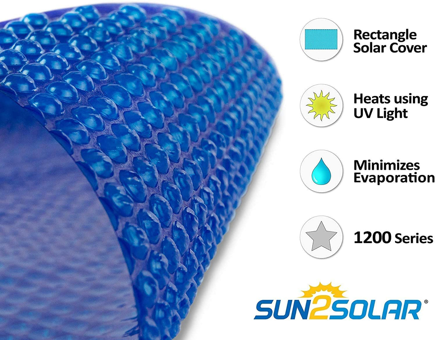 Sun2Solar Blue 18-Foot-by-36-Foot Rectangle Solar Cover | 1200 Series