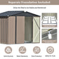 Goohome Sheds & Outdoor Storage, 8ft x6ft Outdoor Storage Shed with Design of Lockable Doors and Air Vent, Stable Steel Shed, Spacious Multipurpose House Garden Tool Storage Shed for Backyard, Lawn B-Brown