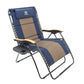Coastrail Outdoor Zero Gravity Chair Wood Armrest XXL Camping Lounge Chair Patio Recliner Support 400lbs Padded Reclining Chair Folding Lawn Chair with Side Table Blue