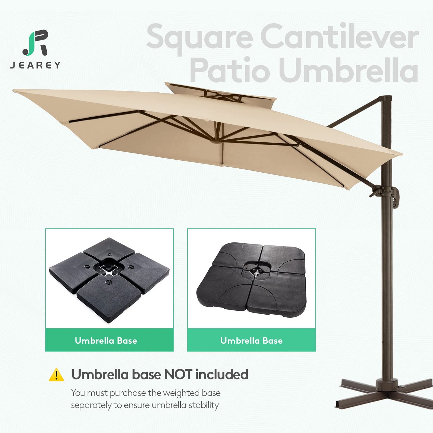 Square Cantilever Patio Umbrella 9FT BEIGE