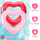 2 Pieces Heart Pool Float, 47.3 x 39.4 Inch Inflatable Swim Rings Bachelorette Party Pool Float Tube, Heart Shaped Summer Swimming Ring, Water Fun Beach Party for Adults (Pink, Red) Pink,Red