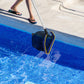 Filet d'écumoire profond Poolvio avec poteau télescopique réglable de 0,9 m à 3 m de 1,0 mm d'épaisseur et sac en maille fine pour piscines hors sol et enterrées, élimine tous les débris du râteau de piscine avec poteau.