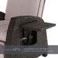 Grand Patio Intérieur et extérieur Moor inclinable PE en osier avec table rabattable Push Back Chaise longue inclinable, Lin Beige 1 PCS