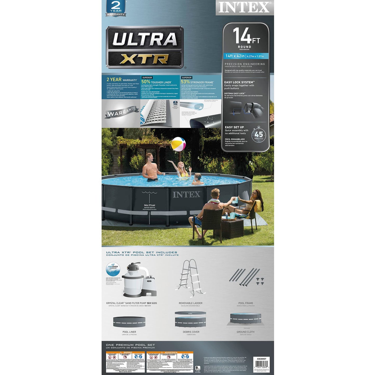 Ensemble de piscine Intex Ultra XTR Frame 14' x 42" + accessoires