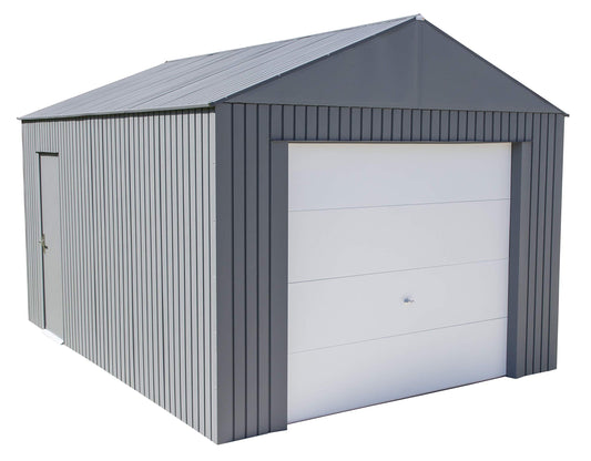 SOJAG GRC1215 Everest Wind & Snow Rated Steel Garage - 12 ft. x 15 ft. x 10 ft. Charcoal 12' x 15'