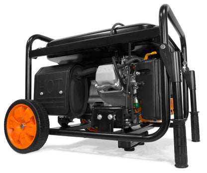 WEN 6000-Watt 120V/240V Generator, RV-Ready with Portable Wheel Kit (GN6000), Black 6000W + Single Fuel + Recoil Start