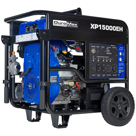 DuroMax XP15000EH Générateur portatif à double carburant - 15 000 watts alimenté au gaz ou au propane - Démarrage électrique - Sauvegarde à domicile 