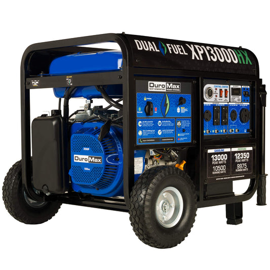 DuroMax XP13000HX Générateur portable bicarburant – 13 000 W alimenté au gaz ou au propane avec démarrage électrique 