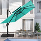 Parasol de patio en porte-à-faux carré 11 pieds bleu ciel 