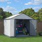 Arrow 10' x 8' EZEE Shed Cream with Charcoal Trim Extra High Gable Steel Storage Shed Cream/Charcoal Trim