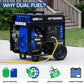 DuroMax XP15000EH Générateur portatif à double carburant - 15 000 watts alimenté au gaz ou au propane - Démarrage électrique - Sauvegarde à domicile 