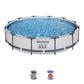 Bestway Steel Pro MAX 12 Foot x 30 Inch Round Metal Frame Above Ground Outdoor Backyard Swimming Pool Set with 330 GPH Filter Pump 12' x 30"