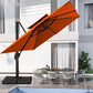 Parasol de patio carré en porte-à-faux 11 pieds orange corail 