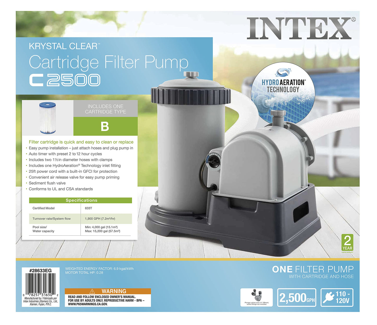 INTEX 28633EG C2500 Krystal Clear Cartridge