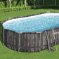 Bestway Power Steel Ensemble de piscine extérieure hors sol à cadre métallique ovale de 20 pi x 12 pi x 48 po