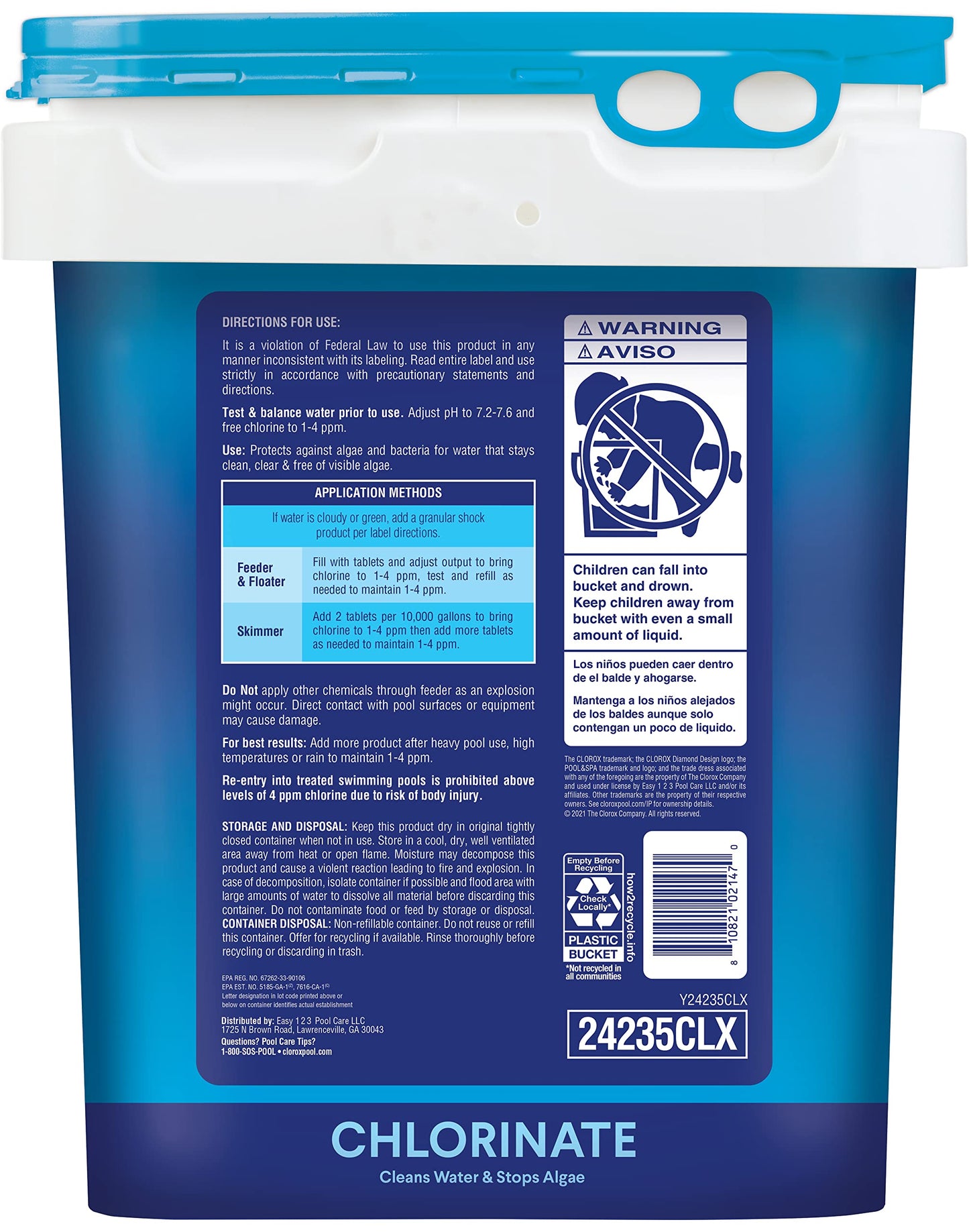 Clorox Pool&amp;Spa XtraBlue Comprimés de chloration longue durée 3 po 35 lb