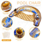 Triumpeek Inflatable Pool Float Chair, Water Lounge Floaties for Adults with Cup Holder and Backrest, Floating Tube Armchair with Glittering Spangles for Swimming Pool Summer Party Golden