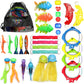 Chuchik Diving Toys 30 Pack, Swimming Pool Toys for Kids Includes 4 Diving Sticks, 4 Diving Rings, 6 Pirate Treasures, 3 Toypedo Bandits, 9 Fish Toys, 4 Octopus - Water Toys with a Storage Net Bag