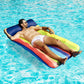FindUWill Pool Floats Raft- 72" X 37" Extra Large Fabric-Covered Pool Floats for Adults, Inflatable Oversized Pool Raft with Headrest Ultra-Comfort Floating Mat Floaties(XL, Colorful Stripes)