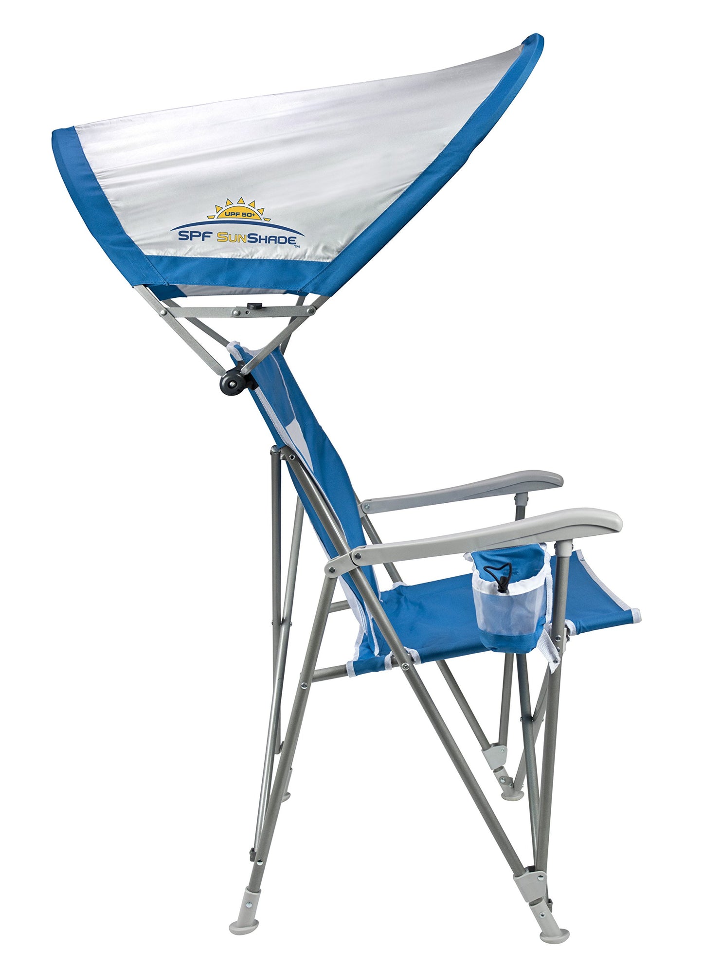 GCI Outdoor Waterside SunShade Captain's Beach Chair & Outdoor Camping Chair With Canopy