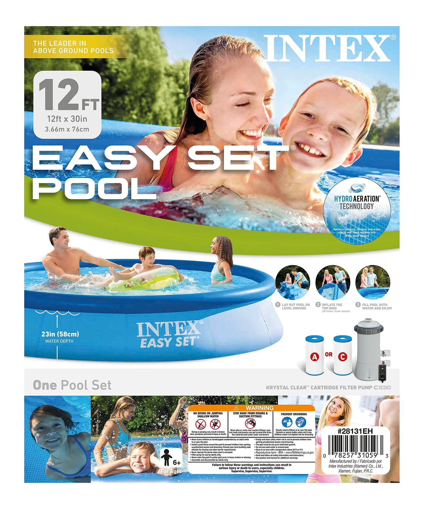 Intex Easy Set Piscine avec filtre, 12' x 30"