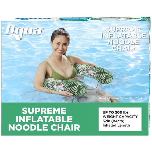 Nouilles de piscine gonflables Aqua - Chaises de nouilles de piscine - Plusieurs couleurs/styles - pour adultes et enfants Chaise de nouilles flottante de luxe Blue Fern