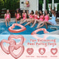 3 Pcs Inflatable Heart Pool Float 47.3 x 39.4 Inch Swim Heart Shaped Pool Rings for Adults Teens Water Fun Heart Floatie Summer Swimming Tube for Pool Beach Bachelorette Party Rose Gold