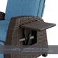 Ensemble de 2 fauteuils inclinables d'extérieur Grand Patio, chaises de patio inclinables en osier toutes saisons, table d'appoint rabattable, fauteuil inclinable, bleu paon bleu paon 2 pièces 2 pièces
