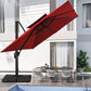 Parasol de patio en porte-à-faux carré 10 pieds rouge 