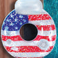 POZA Inflatable USA Pool Float - Luxurious Fun Lounger Filled with Sparkle Silver Stars Confetti, Cool USA Flag Design Water Swimming Pool Floaties for Beach, Lake & Pool USA Luxury Tube