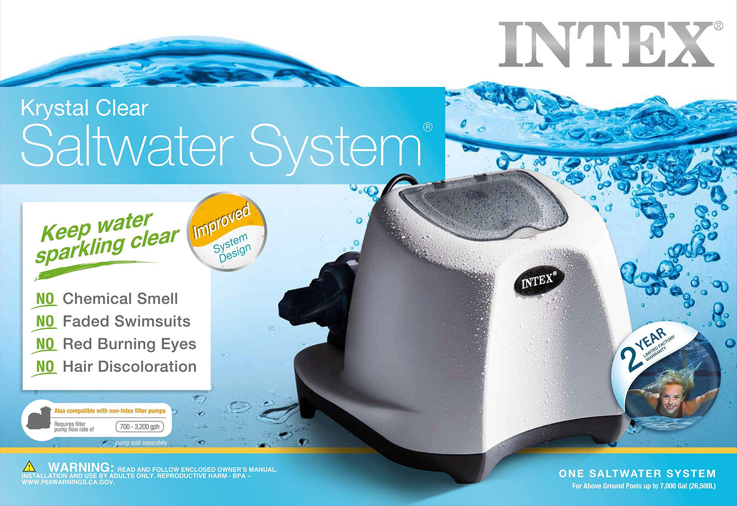 INTEX 26667EG QS500 Système d'eau salée Krystal Clear avec ECO 