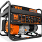 WEN GN4500 4500-Watt 212cc Transfer Switch and RV-Ready Portable Generator, CARB Compliant, Orange/Black 4500W + Single Fuel + Recoil Start