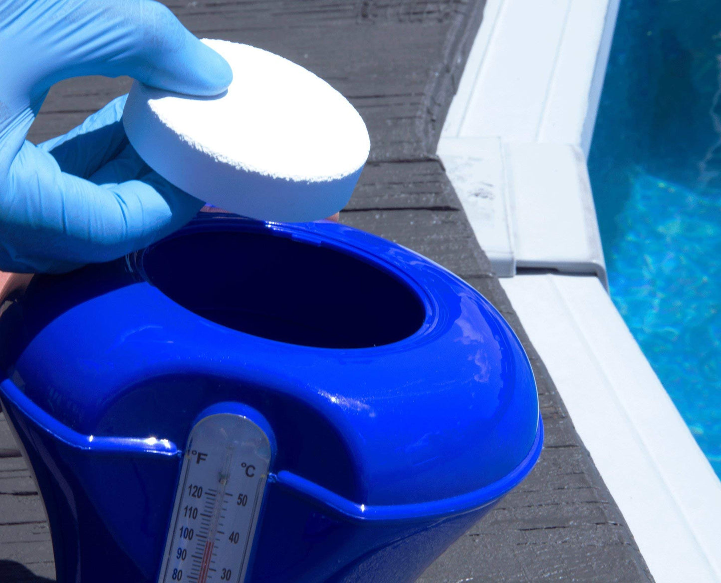 Rx Clear Comprimés de chlore stabilisé de 1 pouce | Utiliser comme bactéricide, algicide et désinfectant dans les piscines et les spas | Dissolution lente et protection UV | 8 livres