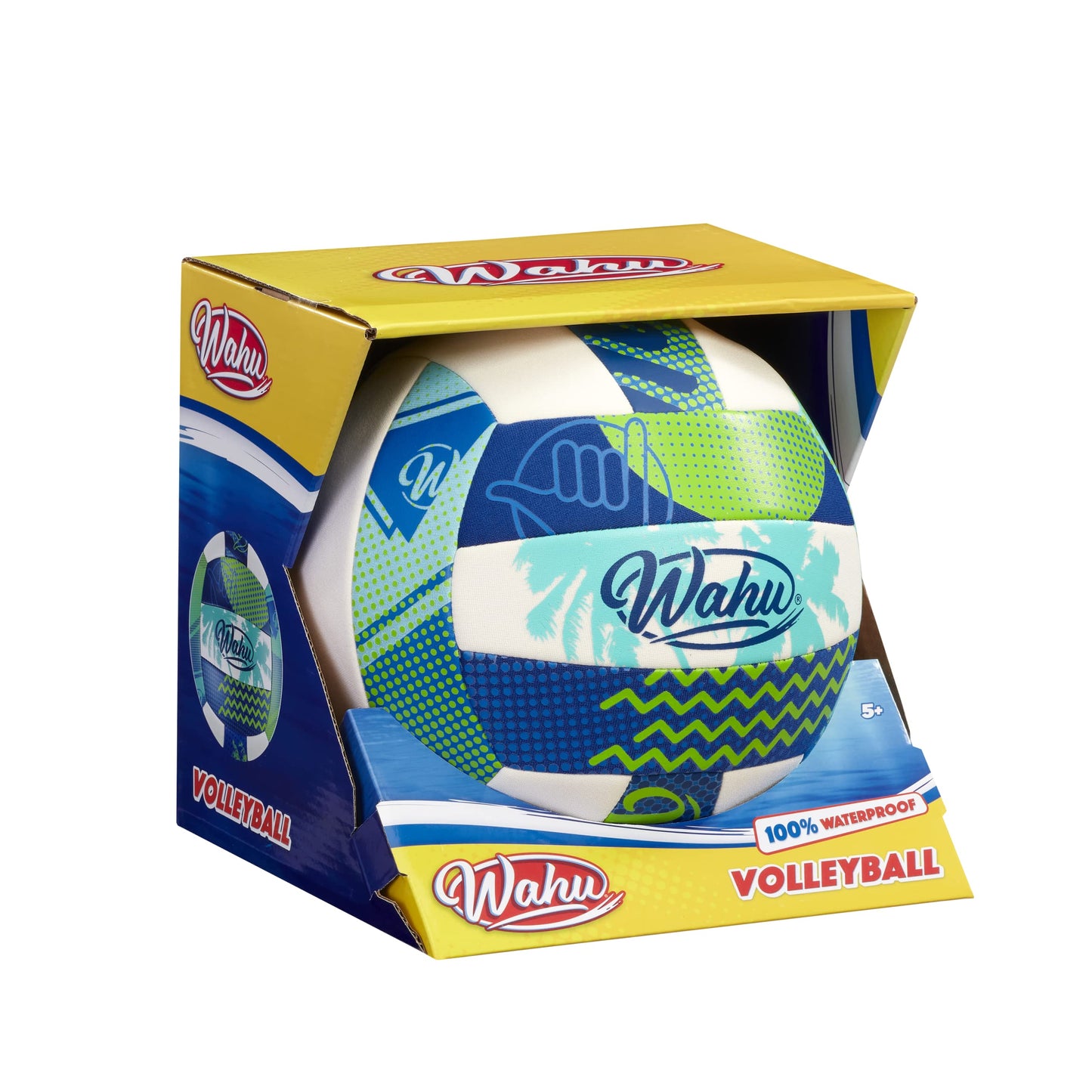 WAHU Volleyball Vert - Matériau en néoprène souple 100% imperméable pour jouer dans et hors de l'eau - Taille réglementaire 5,Green