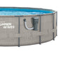 Summer Waves Active Metal Frame 16 Foot x 48 Inch Round Above Ground Wicker Gray Swimming Pool Set with Skimmer Plus Pool Filter Pump and Type C Filter Cartridge, Gray Rattan 16' x 48" - No Window