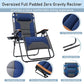 PHI VILLA Oversize XL Padded Zero Gravity Lounge Chair Wide Armrest Adjustable Recliner with Cup Holder, Support 400 LBS (Thumb Blue) Thumb Blue-oversized 1-Pack