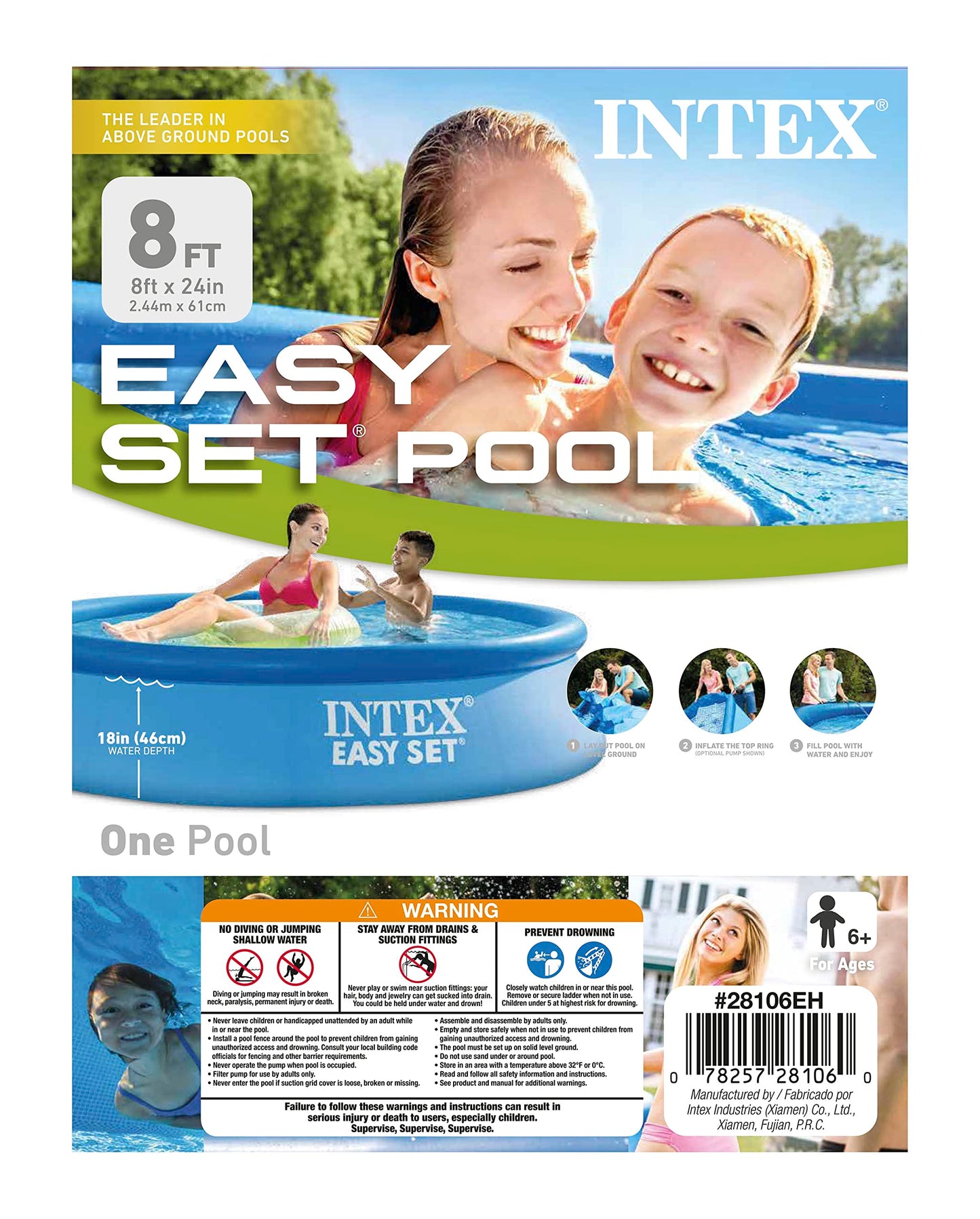 Easy Set® 8' x 24" Inflatable Pool