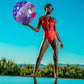 Flotteur de piscine gonflable USA POZA - Chaise longue amusante luxueuse remplie de confettis d'étoiles argentées scintillantes, flotteurs de piscine d'eau au design drapeau américain cool pour la plage, le lac et la piscine USA 2 balles