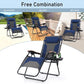 PHI VILLA Oversize XL Rembourré Zero Gravity Lounge Chair Large Accoudoir Inclinable Réglable avec Porte-gobelet, Support 400 LBS (Pouce Bleu) Pouce Bleu-surdimensionné 1-Pack