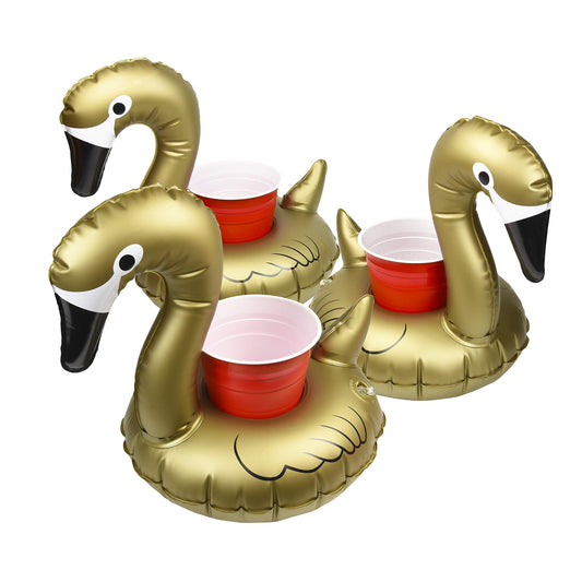 GoFloats Drink Float Lot de 3 cygnes dorés