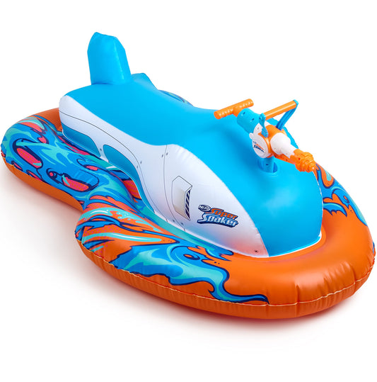NERF Super Soaker Stormforce Ride-On Racer – Flotteur de piscine gonflable avec méga blaster alimenté en piscine