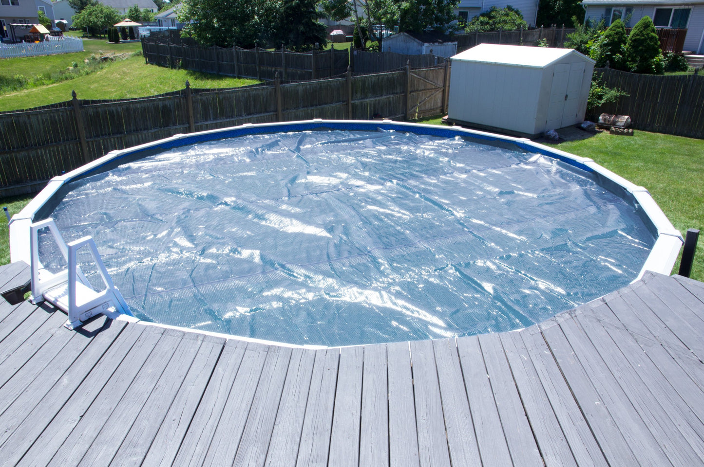 Sun2Solar Clear 27-Foot Round Solar Cover | 1200 Series | Heat Retaining Blanket for In-Ground and Above-Ground Round Swimming Pools | Use Sun to Heat Pool Water | Bubble-Side Facing Down in Pool 27' Round