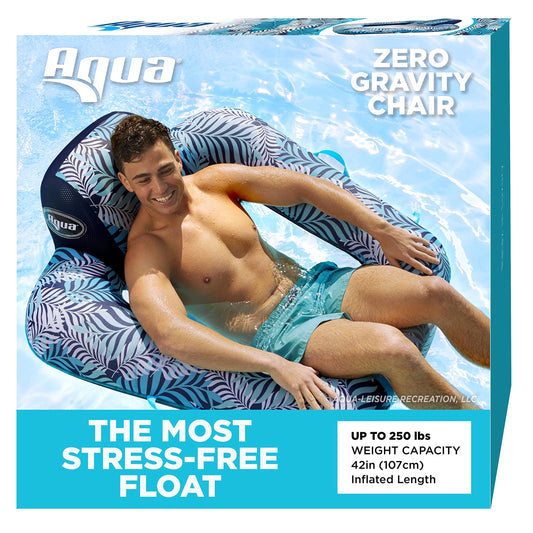 Flotteur de chaise de piscine Aqua pour adultes - Flotteurs de piscine Zero Gravity - Plusieurs couleurs/formes/styles - pour adultes et enfants Chaise de piscine flottante Zero Gravity Blue Fern