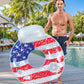 POZA Inflatable USA Pool Float - Luxurious Fun Lounger Filled with Sparkle Silver Stars Confetti, Cool USA Flag Design Water Swimming Pool Floaties for Beach, Lake & Pool USA Luxury Tube
