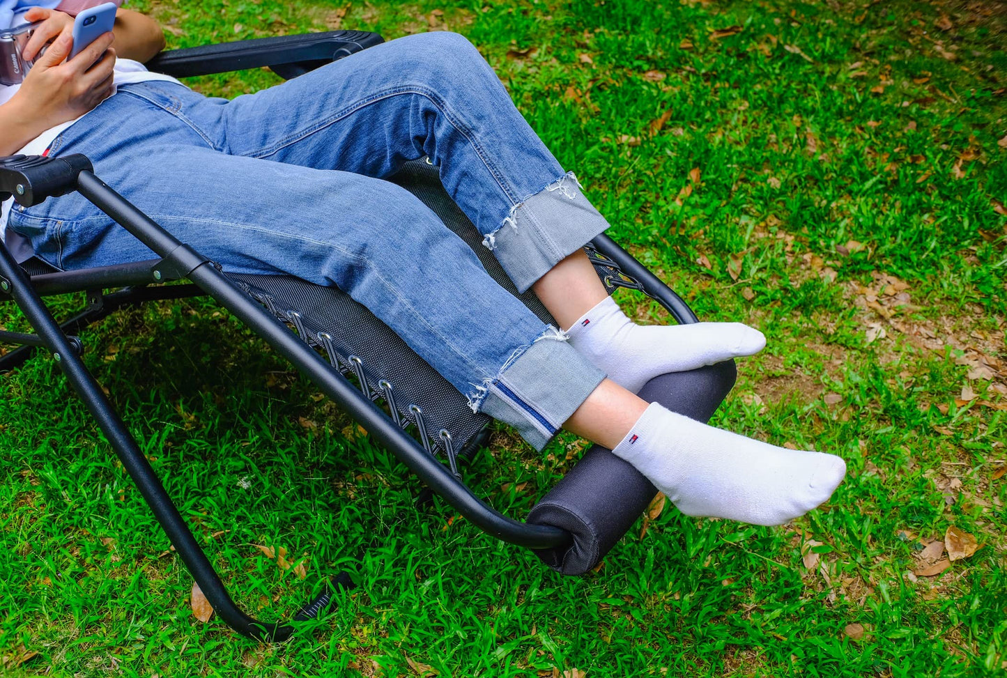 Coussin de chaise Zero Gravity pour repose-pieds, coussin de repose-pieds TOPJUM pour fauteuil inclinable pliant anti-gravité, rembourrage de repose-pieds pour chaise d'extérieur de pelouse de terrasse, accessoire de salon pour grand utilisateur noir